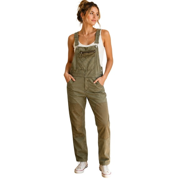 Hudson Jeans Pants - Hudson Womens Olive Green Bib Overalls S Skinny Cargo Gorpcore Made USA